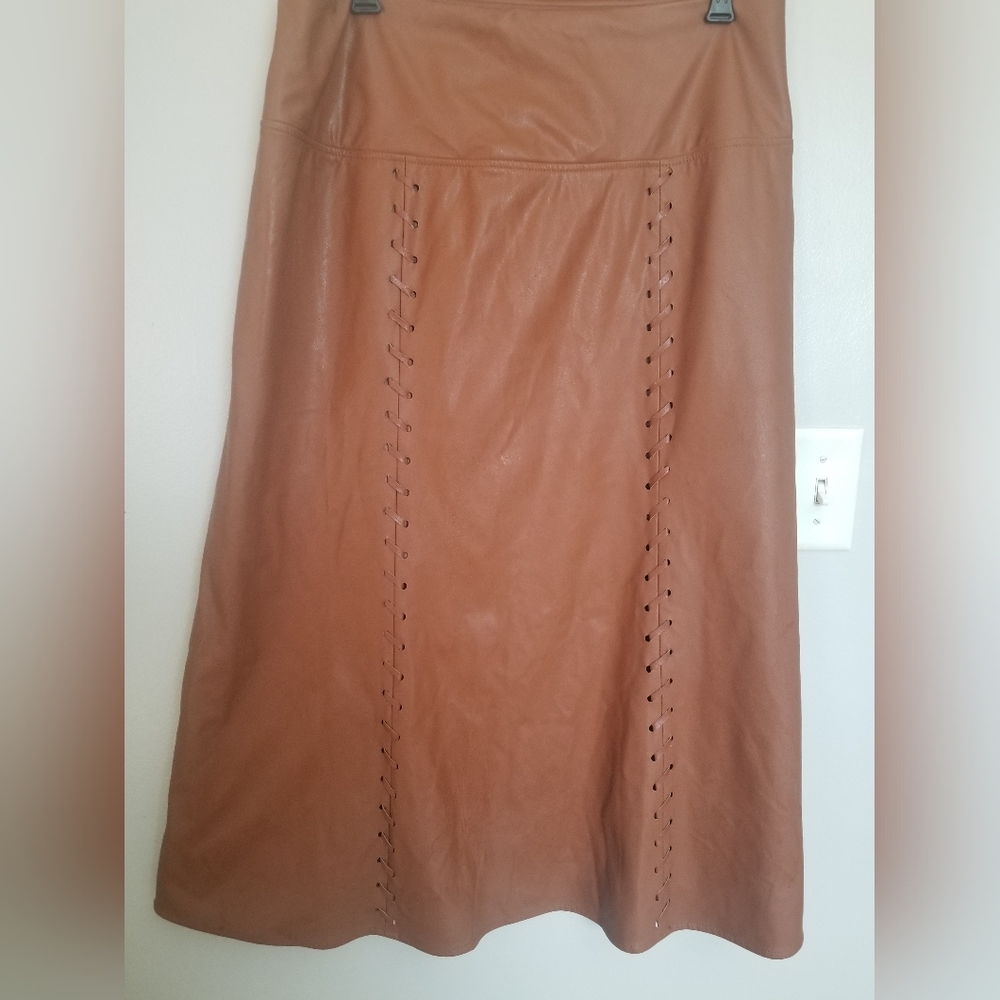 L Brown Fully lined Faux Leather